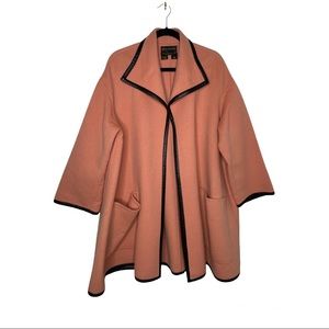 Salmon Size S Donna Karan New York Oversized Wool Coat